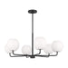 GLC1066MBK - Rory 6-Light Chandelier in Midnight Black by Generation Lighting