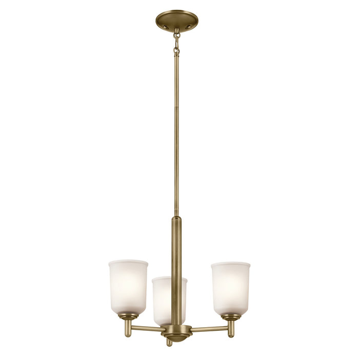 43670NBR- Shailene 3-Light Mini Chandelier in Natural Brass by Kichler Lighting