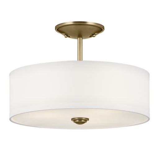 43675NBR- Shailene 3-Light Semi-Flush Mount in Natural Brass by Kichler Lighting