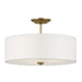 43692NBR- Shailene 3-Light Semi-Flush Mount in Natural Brass by Kichler Lighting