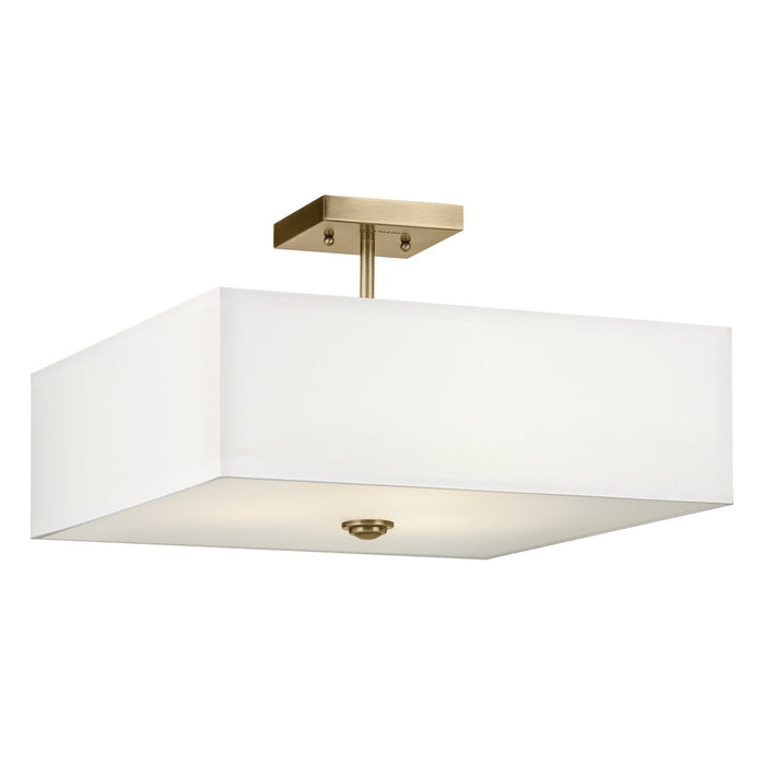 43693NBR- Shailene 3-Light Semi-Flush Mount in Natural Brass by Kichler Lighting