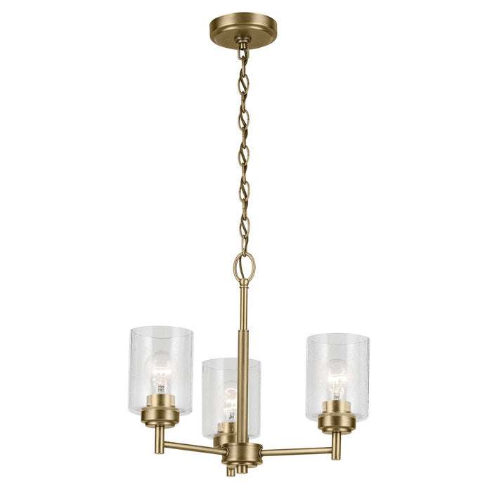 44029NBR- Winslow 3-Light Mini Chandelier in Natural Brass by Kichler Lighting