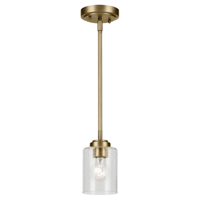 44032NBR- Winslow 1-Light Mini Pendant in Natural Brass by Kichler Lighting