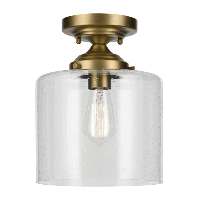 44033NBR- Winslow 1-Light Semi-Flush Mount in Natural Brass by Kichler Lighting