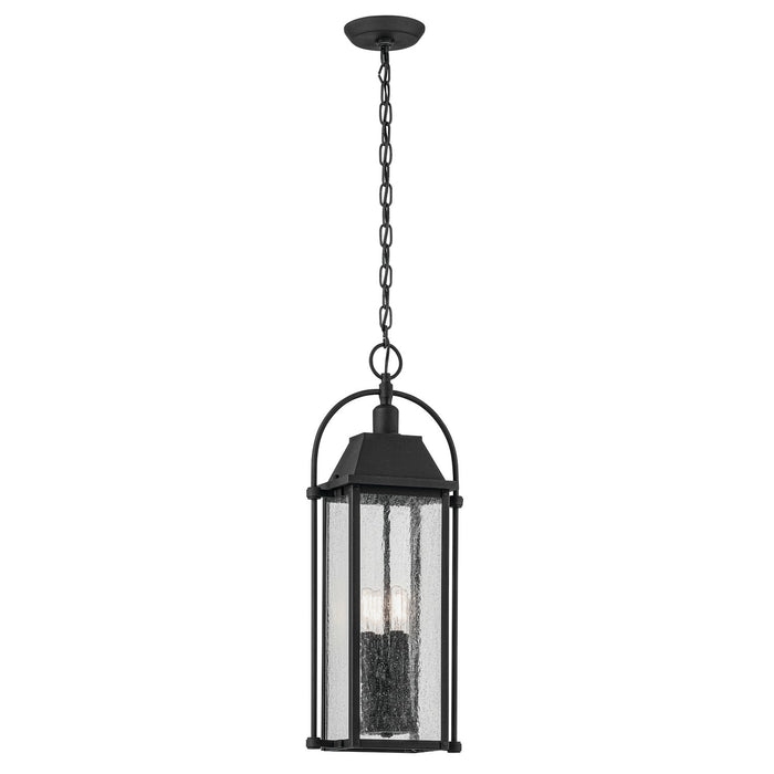 49718BKT- Harbor Row 4-Light Outdoor Pendant in Textured Black by Kichler Lighting