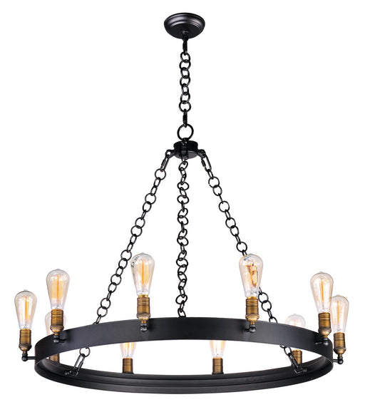 26275BKNAB/BUL- Noble LED Chandelier in Black & Natural Aged Brass by Maxim