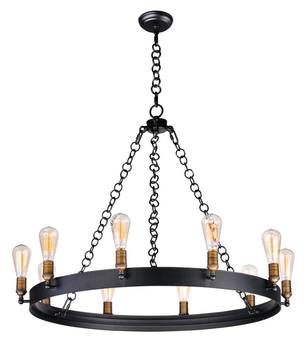 26275BKNAB/BUL- Noble LED Chandelier in Black & Natural Aged Brass by Maxim