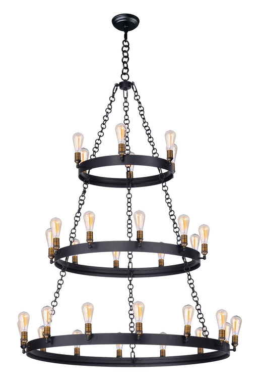 26278BKNAB/BUL- Noble LED Chandelier in Black & Natural Aged Brass by Maxim