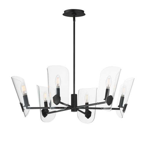 Armory Six Light Chandelier in Black