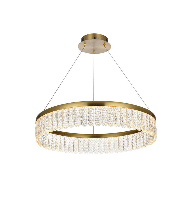 2060D24SG - Rune LED Chandelier in Satin Gold by Elegant Lighting