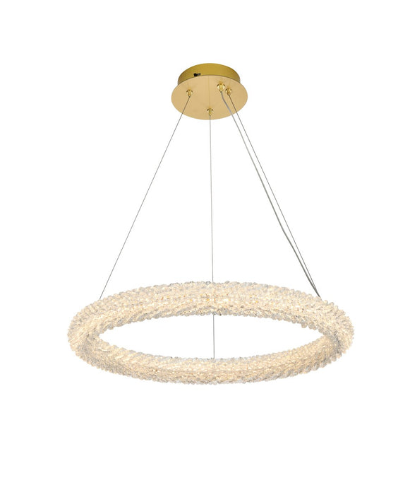 3800D23SG - Bowen LED Chandelier in Satin Gold by Elegant Lighting