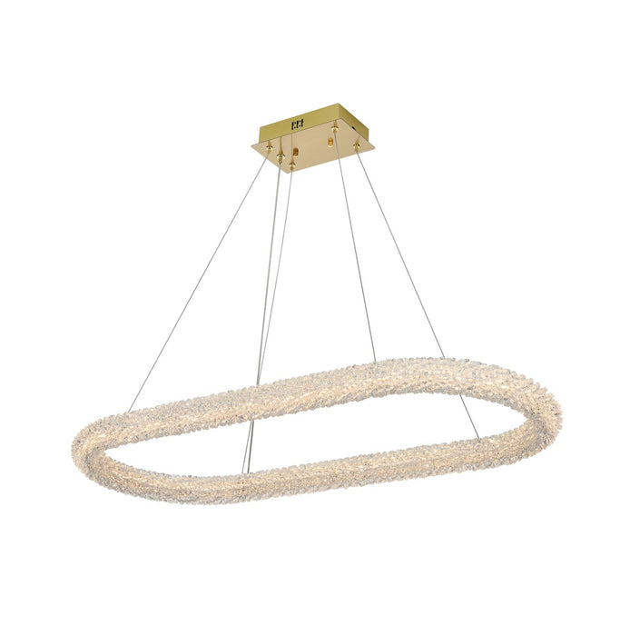 3800D42L1SG - Bowen LED Chandelier in Satin Gold by Elegant Lighting