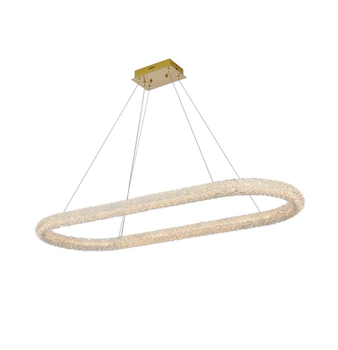 3800D50L1SG - Bowen LED Chandelier in Satin Gold by Elegant Lighting