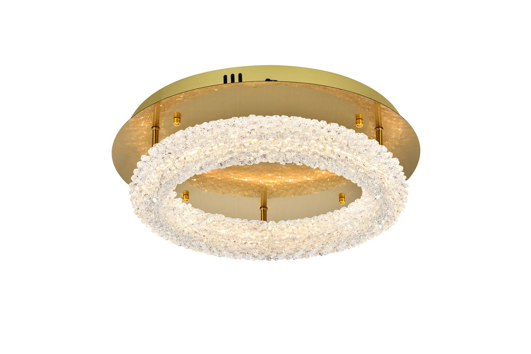 3800F18SG - Bowen LED Flush Mount in Satin Gold by Elegant Lighting