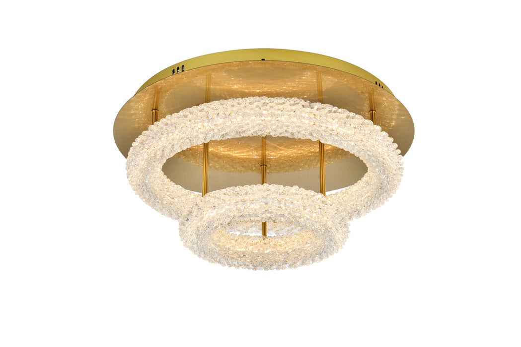 3800F22L2SG - Bowen LED Flush Mount in Satin Gold by Elegant Lighting