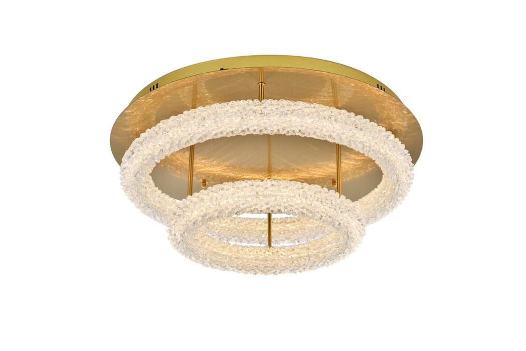 3800F26L2SG - Bowen LED Flush Mount in Satin Gold by Elegant Lighting