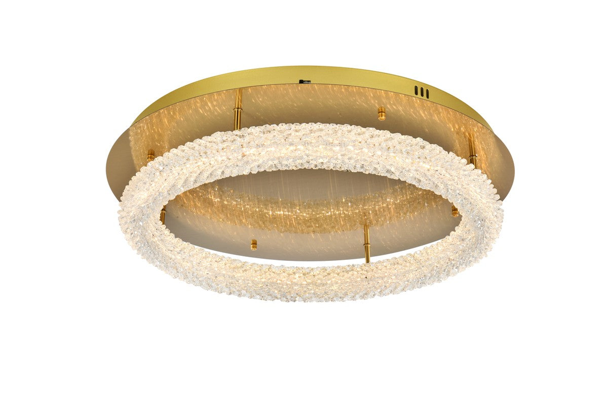 3800F26SG - Bowen LED Flush Mount in Satin Gold by Elegant Lighting