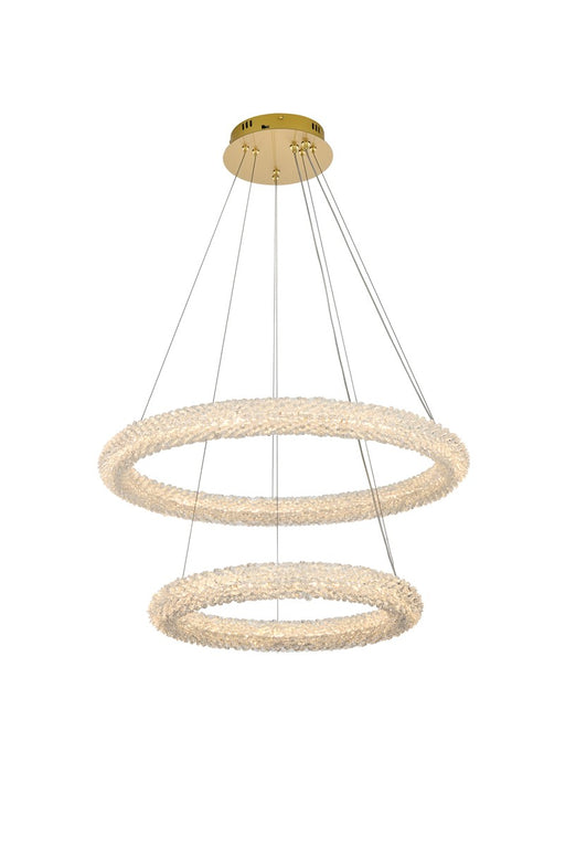 3800G28SG - Bowen LED Chandelier in Satin Gold by Elegant Lighting