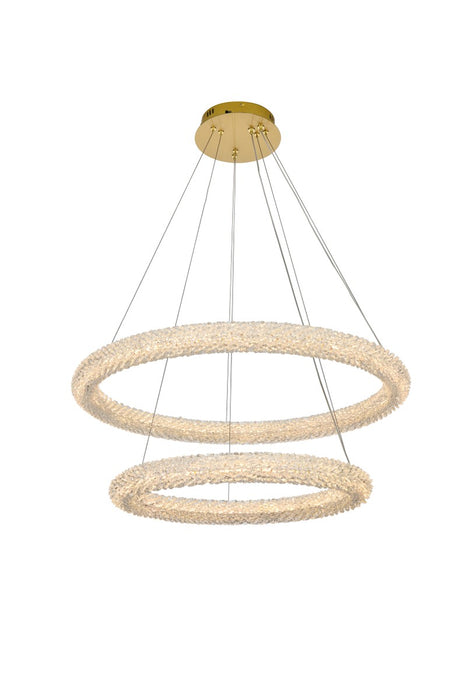 3800G32SG - Bowen LED Chandelier in Satin Gold by Elegant Lighting