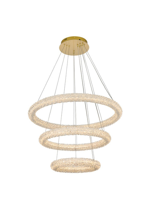 3800G3LSG - Bowen LED Chandelier in Satin Gold by Elegant Lighting