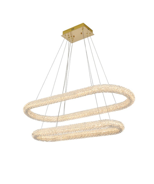 3800G42L2SG - Bowen LED Chandelier in Satin Gold by Elegant Lighting