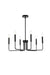 LD742D26BK - Willa 6-Light Pendant in Black by Elegant Lighting