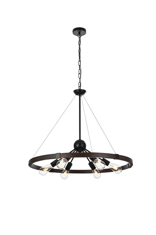 LD746D32BWD - Thora 6-Light Pendant in Black by Elegant Lighting