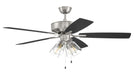 P104BNK5-52FBGW- Pro Plus 104 52" Ceiling Fan in Brushed Polished Nickel by Craftmade