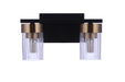 11811FBSB2 - Bond Street 2-Light Vanity in Flat Black & Satin Brass by Craftmade