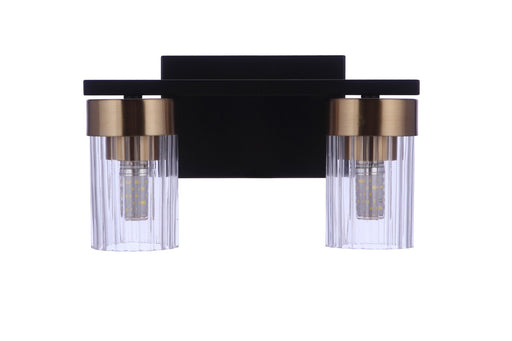 11811FBSB2 - Bond Street 2-Light Vanity in Flat Black & Satin Brass by Craftmade