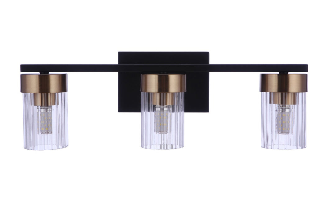 11819FBSB3 - Bond Street 3-Light Vanity in Flat Black & Satin Brass by Craftmade