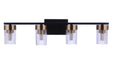 11827FBSB4 - Bond Street 4-Light Vanity in Flat Black & Satin Brass by Craftmade