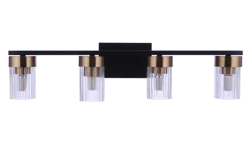 11827FBSB4 - Bond Street 4-Light Vanity in Flat Black & Satin Brass by Craftmade