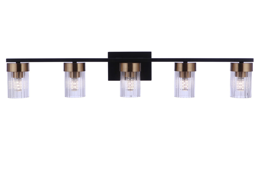 11835FBSB5 - Bond Street 5-Light Vanity in Flat Black & Satin Brass by Craftmade