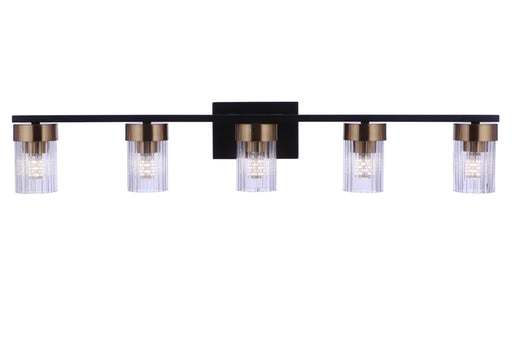 11835FBSB5 - Bond Street 5-Light Vanity in Flat Black & Satin Brass by Craftmade