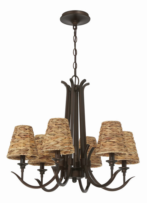 Kokomo Six Light Chandelier in Aged Bronze Brushed