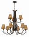 Kokomo Nine Light Chandelier in Aged Bronze Brushed