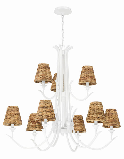 Kokomo Nine Light Chandelier in Matte White