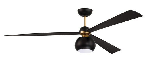 OTT60FBSB3 - Otto 60" Ceiling Fan in Flat Black & Satin Brass by Craftmade