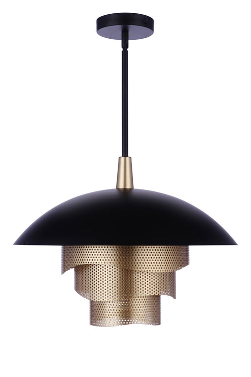 P1010FBMG-LED - Sculptural Statement LED Pendant in Flat Black/Matte Gold by Craftmade