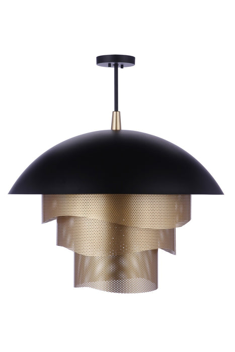 P1011FBMG-LED - Sculptural Statement LED Pendant in Flat Black/Matte Gold by Craftmade