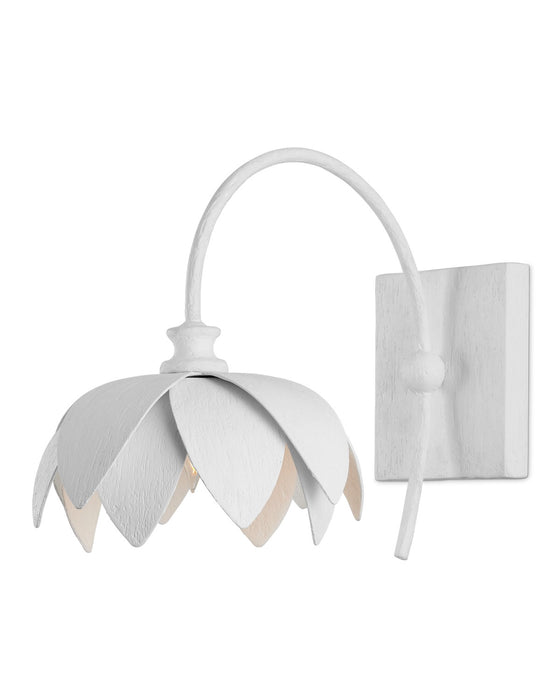 5000-0227 - Sweetheart 1-Light Wall Sconce in Gesso White by Currey and Company