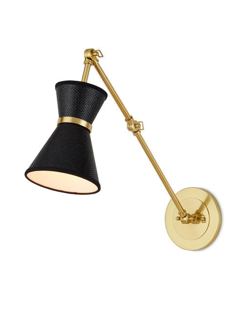 5000-0237 - Avignon 1-Light Wall Sconce in Polished Brass & Black by Currey and Company