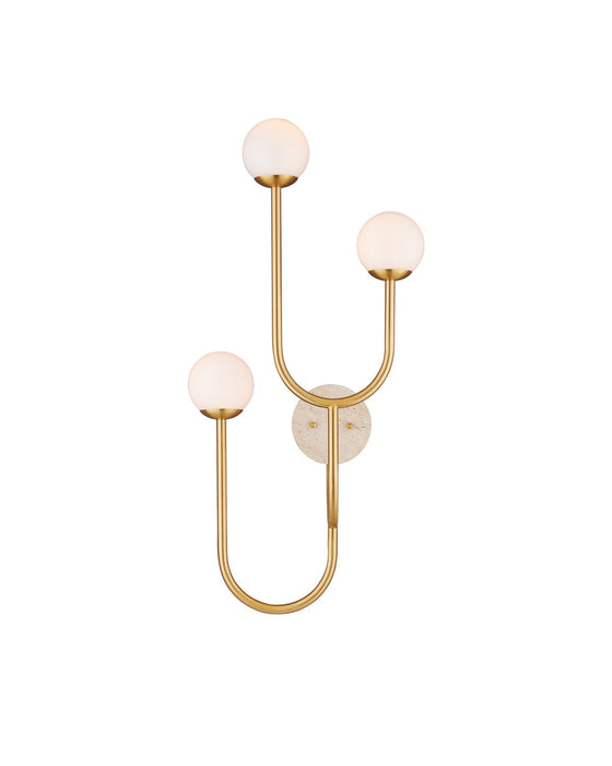 5000-0256 - 3-Light Wall Sconce in Brass by Currey and Company