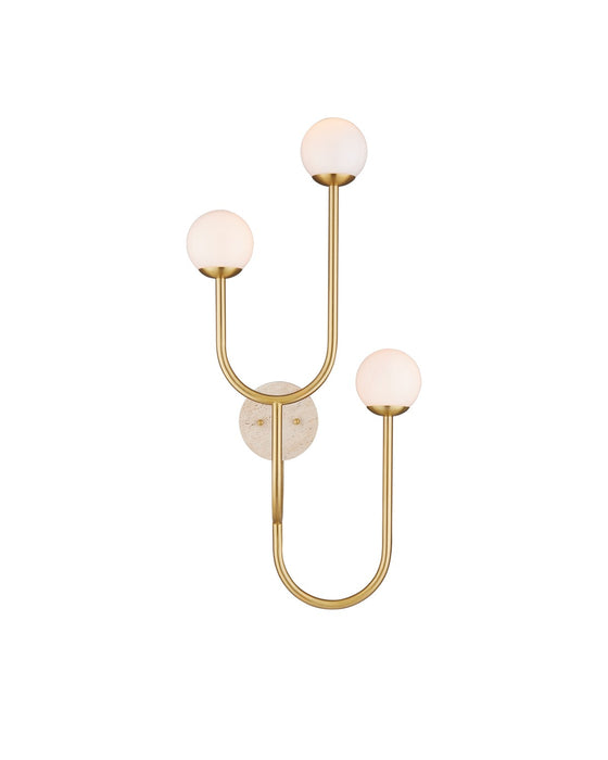 5000-0257 - 3-Light Wall Sconce in Brass by Currey and Company