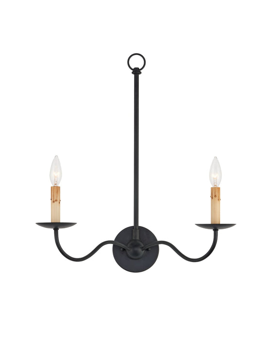 5000-0265 - 2-Light Wall Sconce in Zanzibar Black by Currey and Company