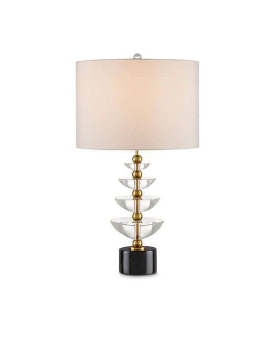 6000-0872 - Waterfall 1-Light Table Lamp in Clear & Natural & Brass by Currey and Company