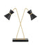 6000-0898 - Avignon 2-Light Desk Lamp in Polished Brass & Oil Rubbed Bronze & Black by Currey and Company