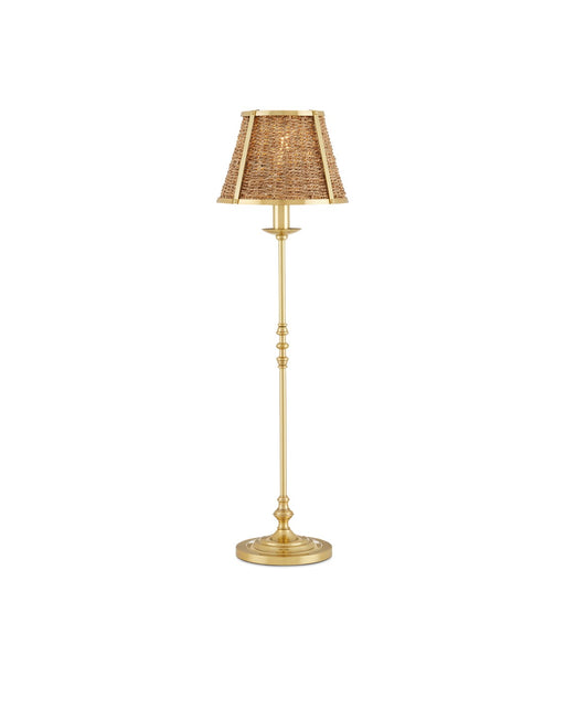 6000-0900 - Deauville 1-Light Table Lamp in Polished Brass & Natural by Currey and Company