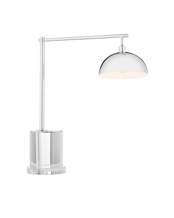 6000-0906 - Repartee 1-Light Table Lamp in Polished Nickel & Clear by Currey and Company